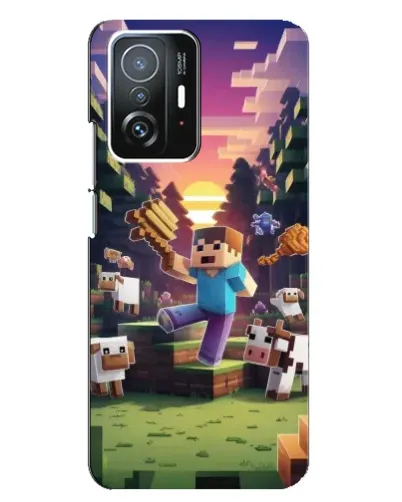 Чехол для Xiaomi 11T / 11T Pro с картинкой «Стив на ферме»