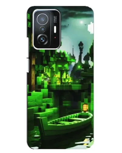 Чехол для Xiaomi 11T / 11T Pro с картинкой «Minecraft лесной пейзаж»