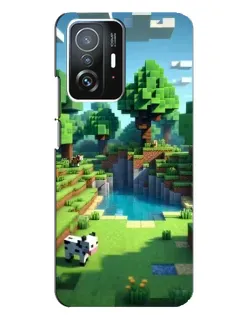 Чехол для Xiaomi 11T / 11T Pro с картинкой «Minecraft летний день»
