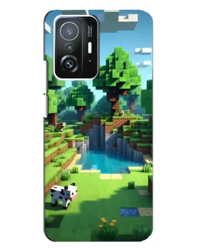 Чехол для Xiaomi 11T / 11T Pro с картинкой «Minecraft летний день»