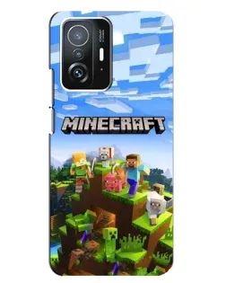 Чехол для Xiaomi 11T / 11T Pro с картинкой «Minecraft классический мир»