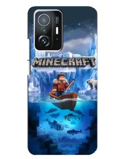 Чехол для Xiaomi 11T / 11T Pro с картинкой «Minecraft ледяной мир»