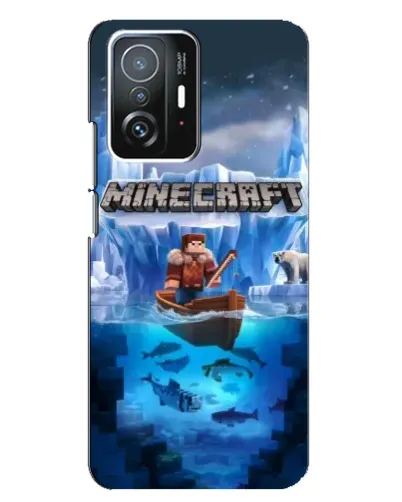 Чехол для Xiaomi 11T / 11T Pro с картинкой «Minecraft ледяной мир»