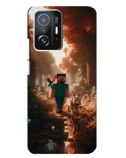 Чехол для Xiaomi 11T / 11T Pro с картинкой «Стив в лесу»