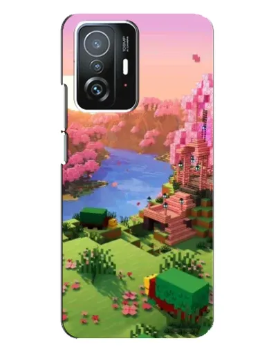 Чехол для Xiaomi 11T / 11T Pro с картинкой «Розовое дерево Minecraft»