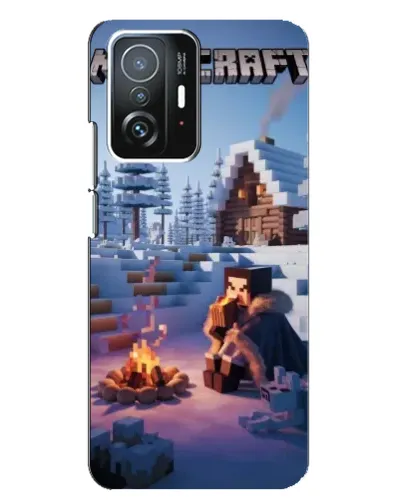 Чехол для Xiaomi 11T / 11T Pro с картинкой «Зимний Minecraft»
