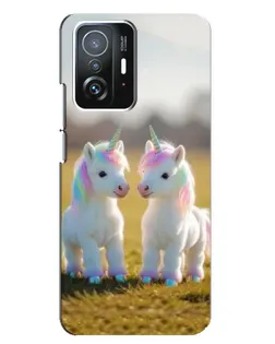 Чехол для Xiaomi 11T / 11T Pro с картинкой «Пара единорогов»