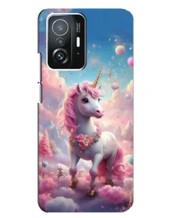 Чехол для Xiaomi 11T / 11T Pro с картинкой «Единорог среди облаков»