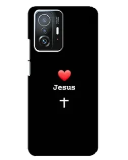 Чехол для Xiaomi 11T / 11T Pro с картинкой «Сердце - Jesus»