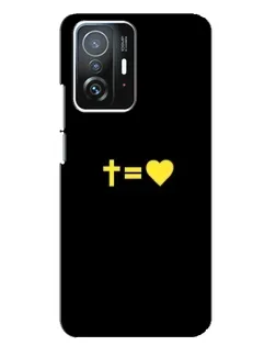 Чехол для Xiaomi 11T / 11T Pro с картинкой «Сердце и Крест»