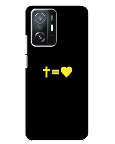 Чехол для Xiaomi 11T / 11T Pro с картинкой «Сердце и Крест»
