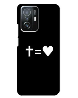 Чехол для Xiaomi 11T / 11T Pro с картинкой «Крест и Сердце»