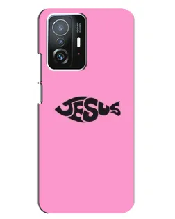 Чехол для Xiaomi 11T / 11T Pro с картинкой «Розовый символ  Jesus»