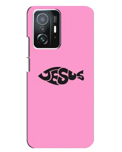 Чехол для Xiaomi 11T / 11T Pro с картинкой «Розовый символ  Jesus»