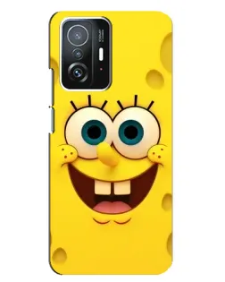 Чехол для Xiaomi 11T / 11T Pro с картинкой «Губка Боб улыбка»