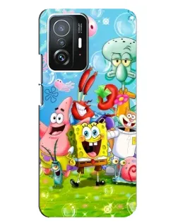 Чохол для Xiaomi 11T / 11T Pro з картинкою «Губка Боб та друзі»