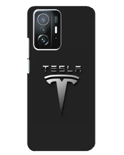 Чехол для Xiaomi 11T / 11T Pro с картинкой «Стальной логотип Tesla»