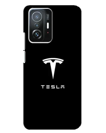 Чехол для Xiaomi 11T / 11T Pro с картинкой «Tesla White Logo»
