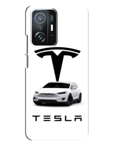 Чехол для Xiaomi 11T / 11T Pro с картинкой «Tesla White Style»