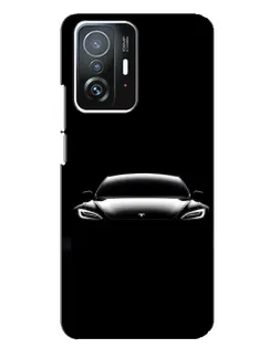Чехол для Xiaomi 11T / 11T Pro с картинкой «Фары Tesla Night»