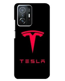Чехол для Xiaomi 11T / 11T Pro с картинкой «Tesla Red Logo»