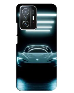Чехол для Xiaomi 11T / 11T Pro с картинкой «Tesla в неоне»