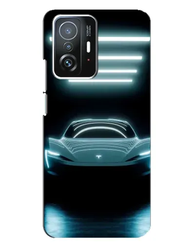 Чехол для Xiaomi 11T / 11T Pro с картинкой «Tesla в неоне»