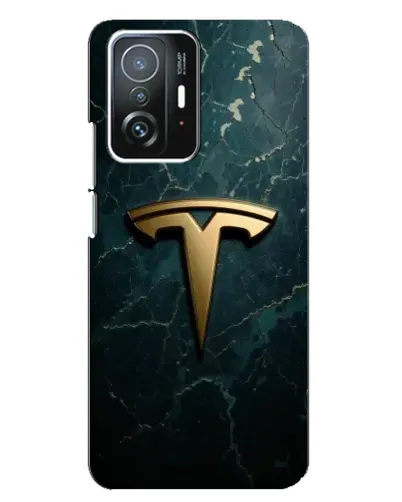 Чехол для Xiaomi 11T / 11T Pro с картинкой «Мраморная Tesla Gold»