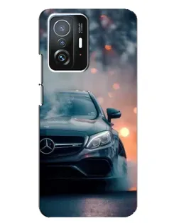 Чехол для Xiaomi 11T / 11T Pro с картинкой «Mercedes — ночной город»