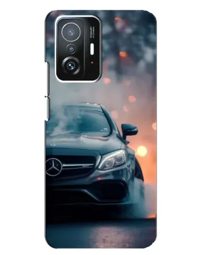 Чехол для Xiaomi 11T / 11T Pro с картинкой «Mercedes — ночной город»