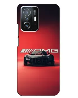 Чехол для Xiaomi 11T / 11T Pro с картинкой «Mercedes AMG — красная линия»