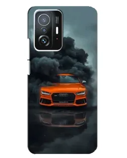 Чехол для Xiaomi 11T / 11T Pro с картинкой «Audi в облаках дыма»