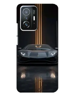 Чехол для Xiaomi 11T / 11T Pro с картинкой «Lamborghini золотые линии»