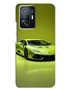 Чехол для Xiaomi 11T / 11T Pro с картинкой «Салатовый Lamborghini Huracan»