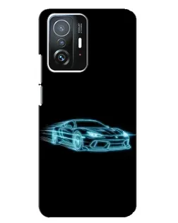 Чехол для Xiaomi 11T / 11T Pro с картинкой «Неоновый контур Lamborghini»