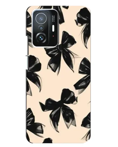 Чехол для Xiaomi 11T / 11T Pro с картинкой «Паттерн черные банты»