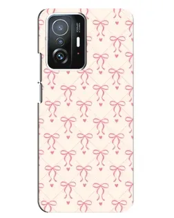 Чехол для Xiaomi 11T / 11T Pro с картинкой «Розовые бантики Coquette»