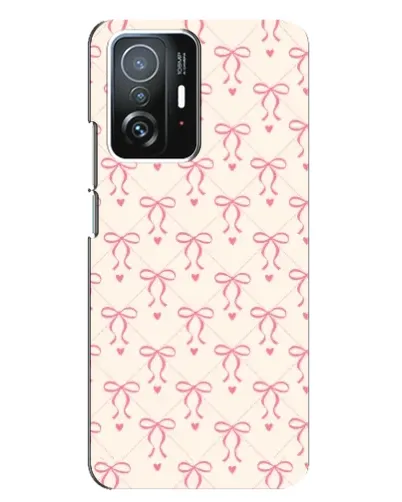 Чехол для Xiaomi 11T / 11T Pro с картинкой «Розовые бантики Coquette»