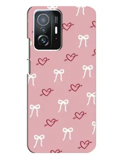 Чехол для Xiaomi 11T / 11T Pro с картинкой «Сердца и банты»