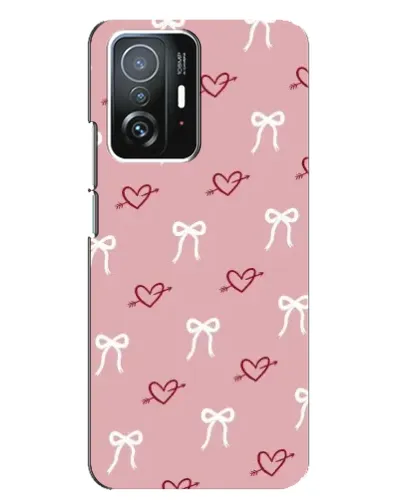 Чехол для Xiaomi 11T / 11T Pro с картинкой «Сердца и банты»