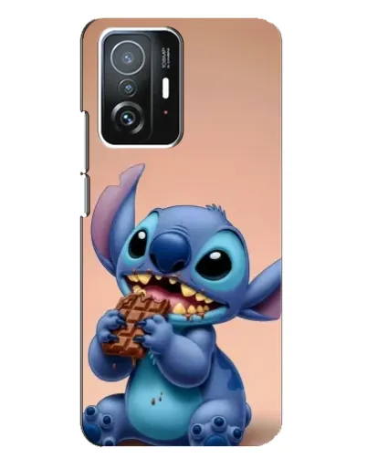 Чехол для Xiaomi 11T / 11T Pro с картинкой «Стич ест шоколад»