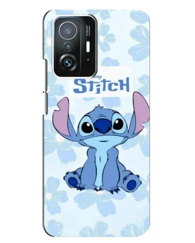 Чехол для Xiaomi 11T / 11T Pro с картинкой «Stitch среди цветов»