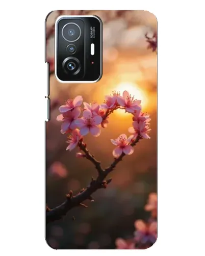 Чехол для Xiaomi 11T / 11T Pro с картинкой «Розовый цвет сердце на фоне заката» Чехол для Xiaomi 11T / 11T Pro с картинкой «Розовый цвет сердце на фоне заката»