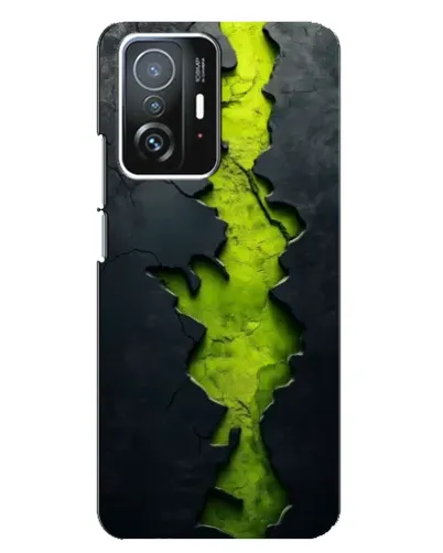 Чехол для Xiaomi 11T / 11T Pro с картинкой «Салатовый разлом скалы»
