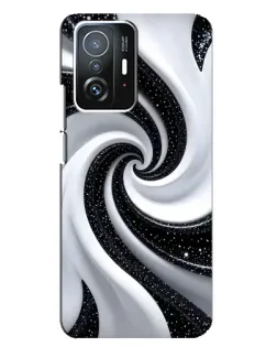 Чехол для Xiaomi 11T / 11T Pro с картинкой «Черно-белая спираль»