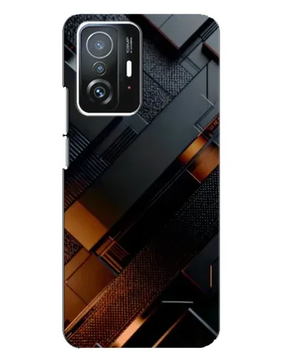 Чехол для Xiaomi 11T / 11T Pro с картинкой «Черные геометрические блоки»