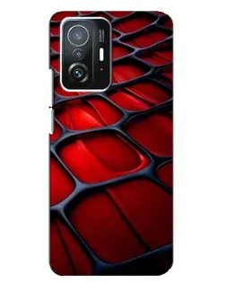 Чехол для Xiaomi 11T / 11T Pro с картинкой «Красная глянцевая сетка»