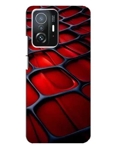 Чехол для Xiaomi 11T / 11T Pro с картинкой «Красная глянцевая сетка»
