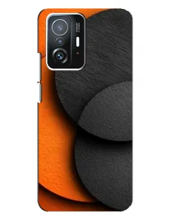 Чехол для Xiaomi 11T / 11T Pro с картинкой «Геометрия оранжевых кругов»
