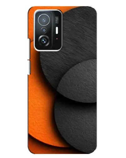 Чехол для Xiaomi 11T / 11T Pro с картинкой «Геометрия оранжевых кругов»